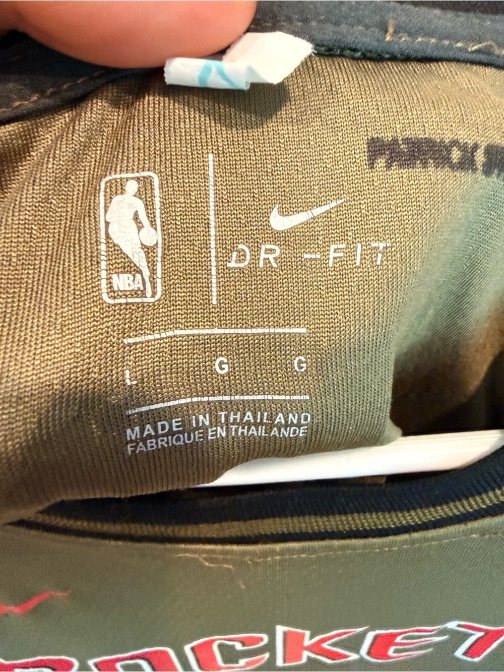 Nike Olive Houston Rockets #3 Jersey with Pink Accents